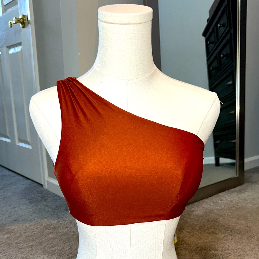 Summersalt bronze The Sidestroke ruched top